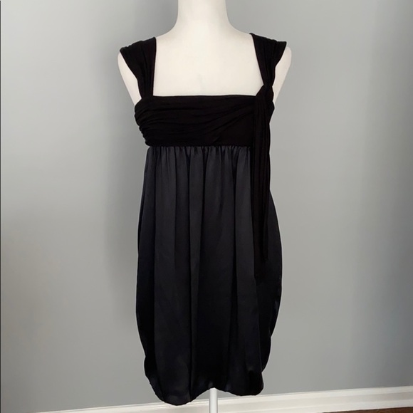 BCBGMaxAzria Jersey Knit Silk Tank Dress Black 6 - Picture 1 of 7